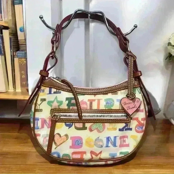 Dooney & Bourke Shoulder Bag w/ Rainbow Zipper - Picture 1 of 11